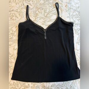 Vintage Y2K Guess Jeans Black Camisole Top (Size L)